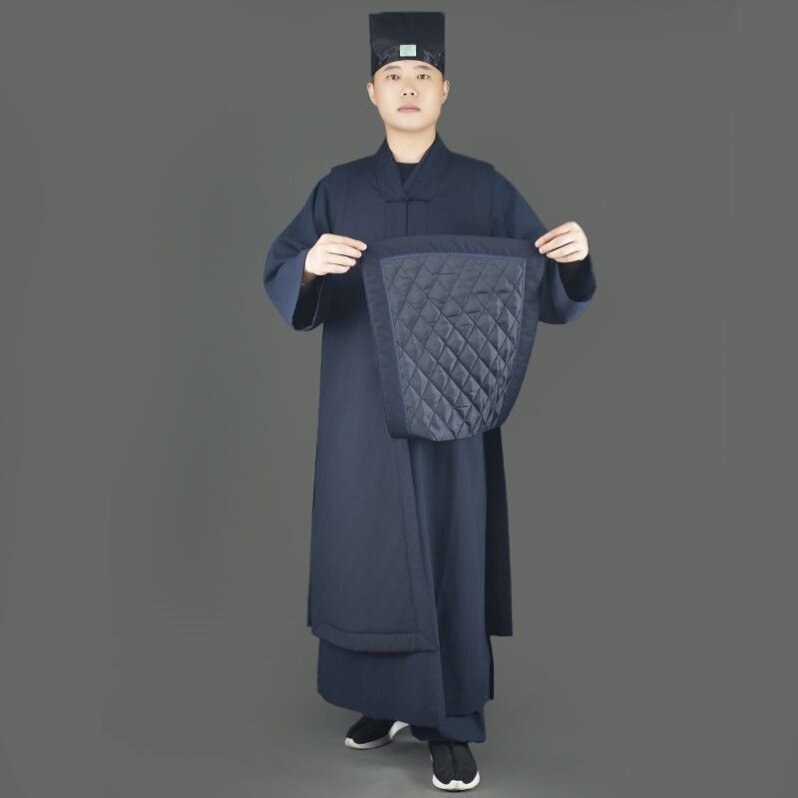 特价道袍冬季加绒道士服装短款马甲道服道家长款加棉保暖男女坎肩
