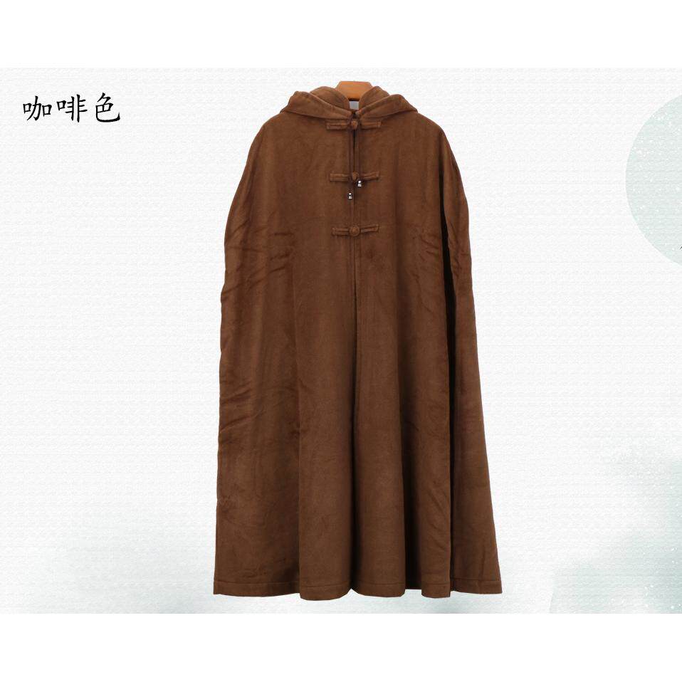 特价僧服佛披风观音帽长斗篷男披肩僧用短款女居士服打坐长披风冬