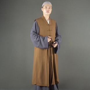 新款僧服春秋款伽蓝褂僧衣马甲出家僧人和尚服装坎肩无袖大褂长褂