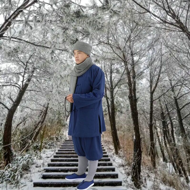 特价秋冬季僧服加厚亚麻大褂男出家和尚服比丘尼僧袍短褂小褂套装