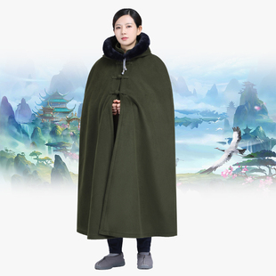 特价大氅男披风冬季毛绒加厚打坐禅修披风斗篷僧人风衣衣