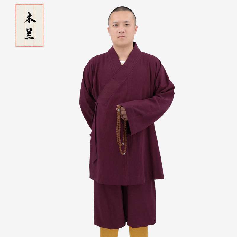 23新款春秋僧服套装亚麻短褂和尚服男女款透气免绑腿罗汉褂僧人小
