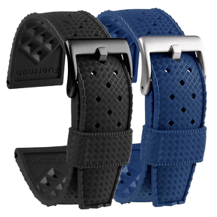 适用豪利时复刻 帝舵硅胶带雷达传承库克船长 雪铁纳橡胶表带22mm