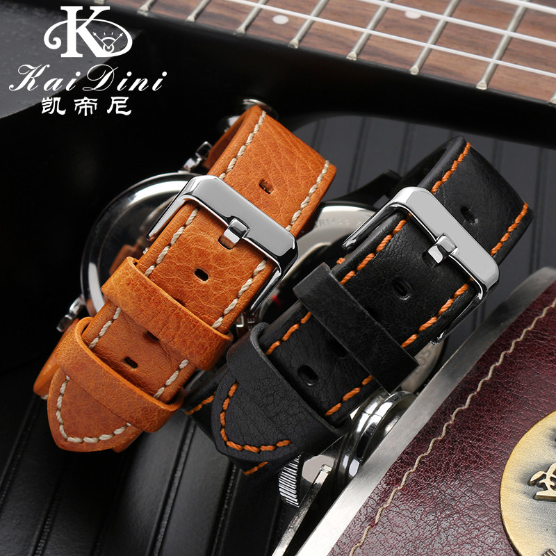 适用美度舵手表带 化石 西铁城光动能 意大利手表带 男20 22 24mm