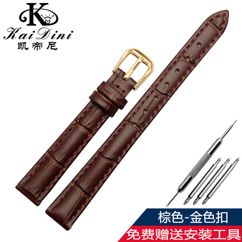2025新款代用适用于女士纤细头层真皮表带 代用阿玛尼DW CK牛皮表