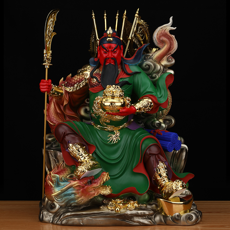 坐像关公摆件客厅招财家用武财神神像关二爷办公司桌面供奉树脂像