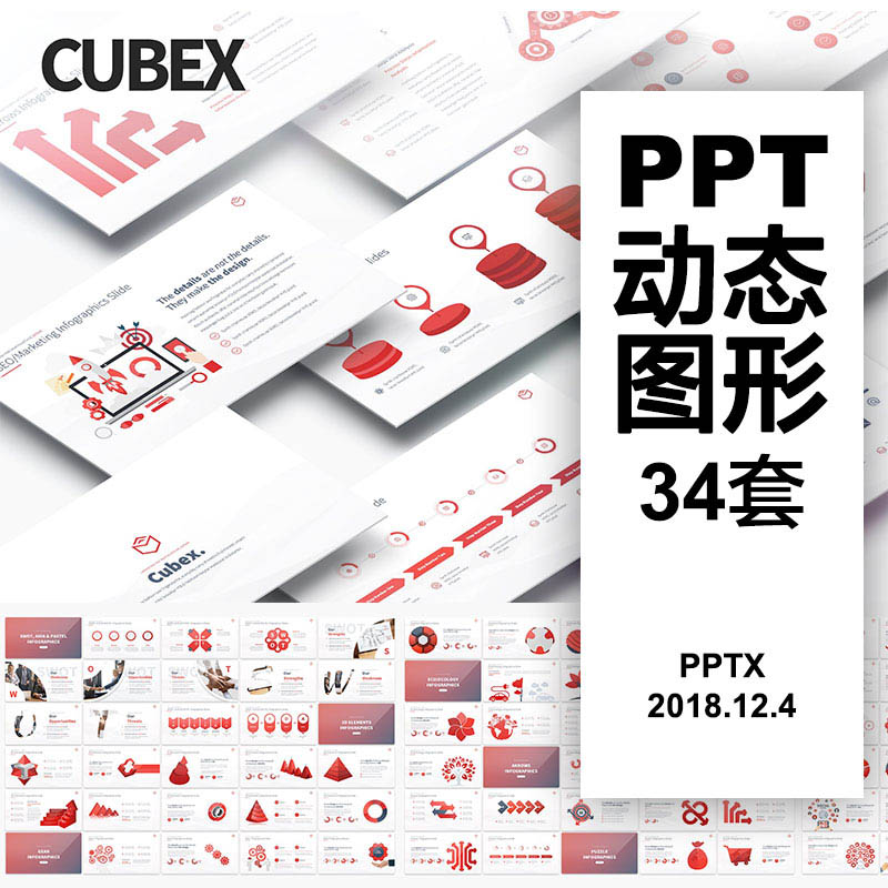 ppt模板3d动态数据图表可视化图形动画设计思维导图图标素材资料