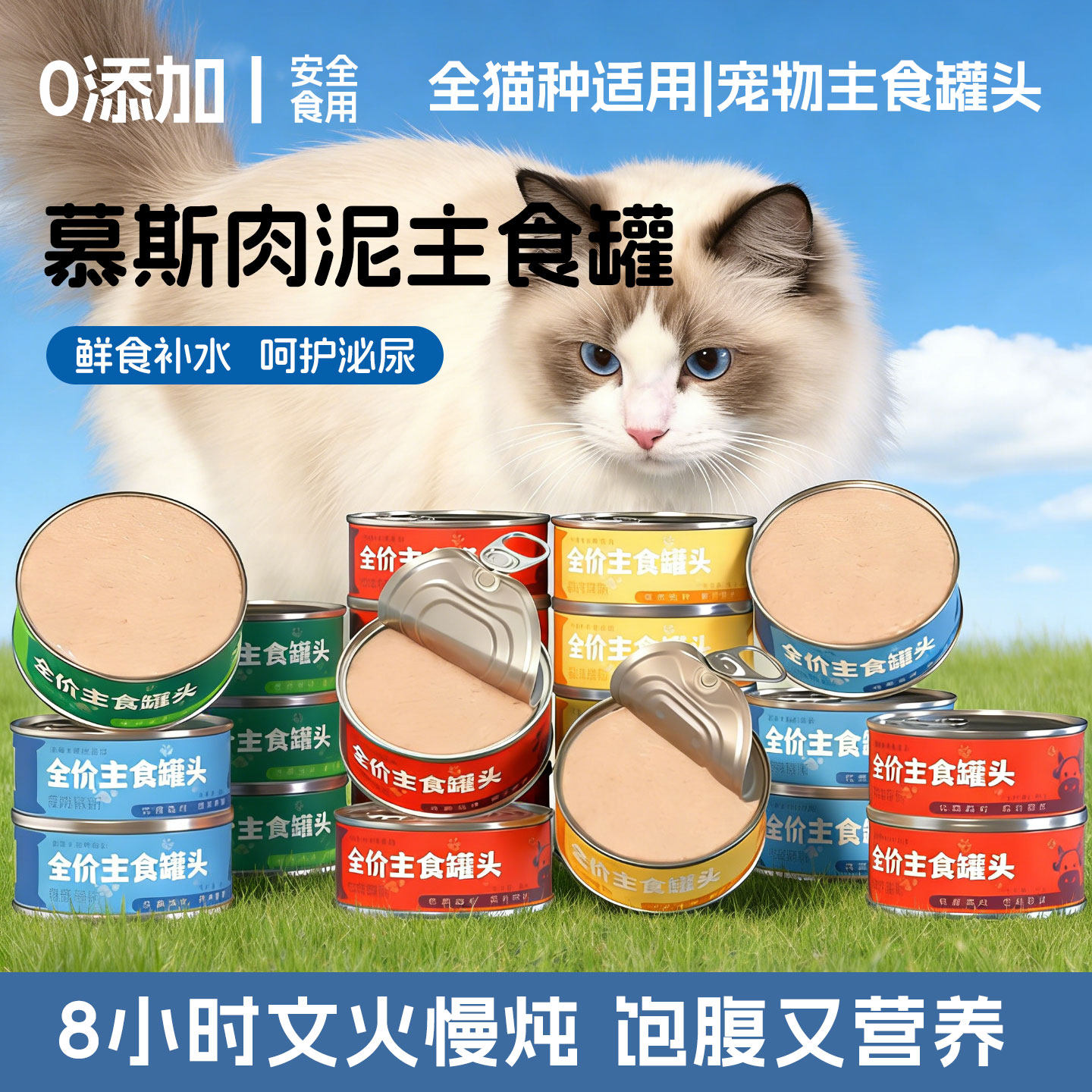 宠乐奇猫罐头主食猫粮补充营养增肥猫咪零食成猫幼猫湿粮鲜肉整箱