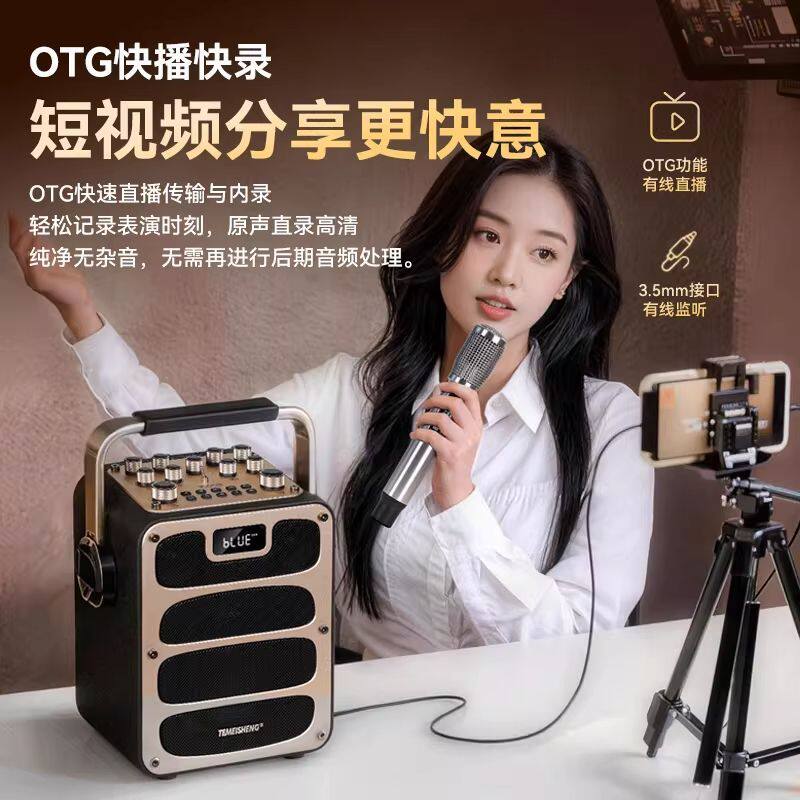 可议价】特美声V5pro户外手提蓝牙K歌音响广场舞专业直播乐器音箱