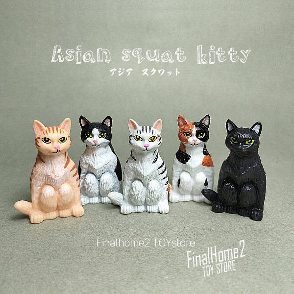 猫咪喵星人蹲姿动物扭蛋玩偶公仔