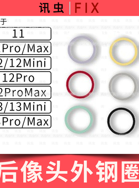 适用苹果11Pro 12Mini 13Pro后摄像头圈镜头外圈套相机圈钢圈max