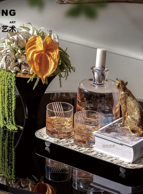 空合轻奢仿真书酒具花艺摆件