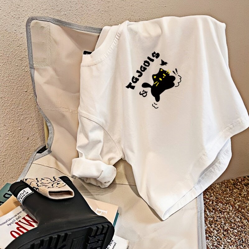 纯棉儿童白色打底衫男童内搭长袖T恤圆领女童保暖秋冬宽松上衣ins