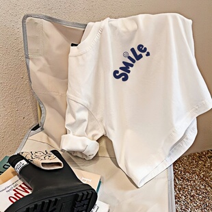 纯棉儿童白色打底衫男童内搭长袖T恤圆领女童保暖秋冬宽松上衣ins