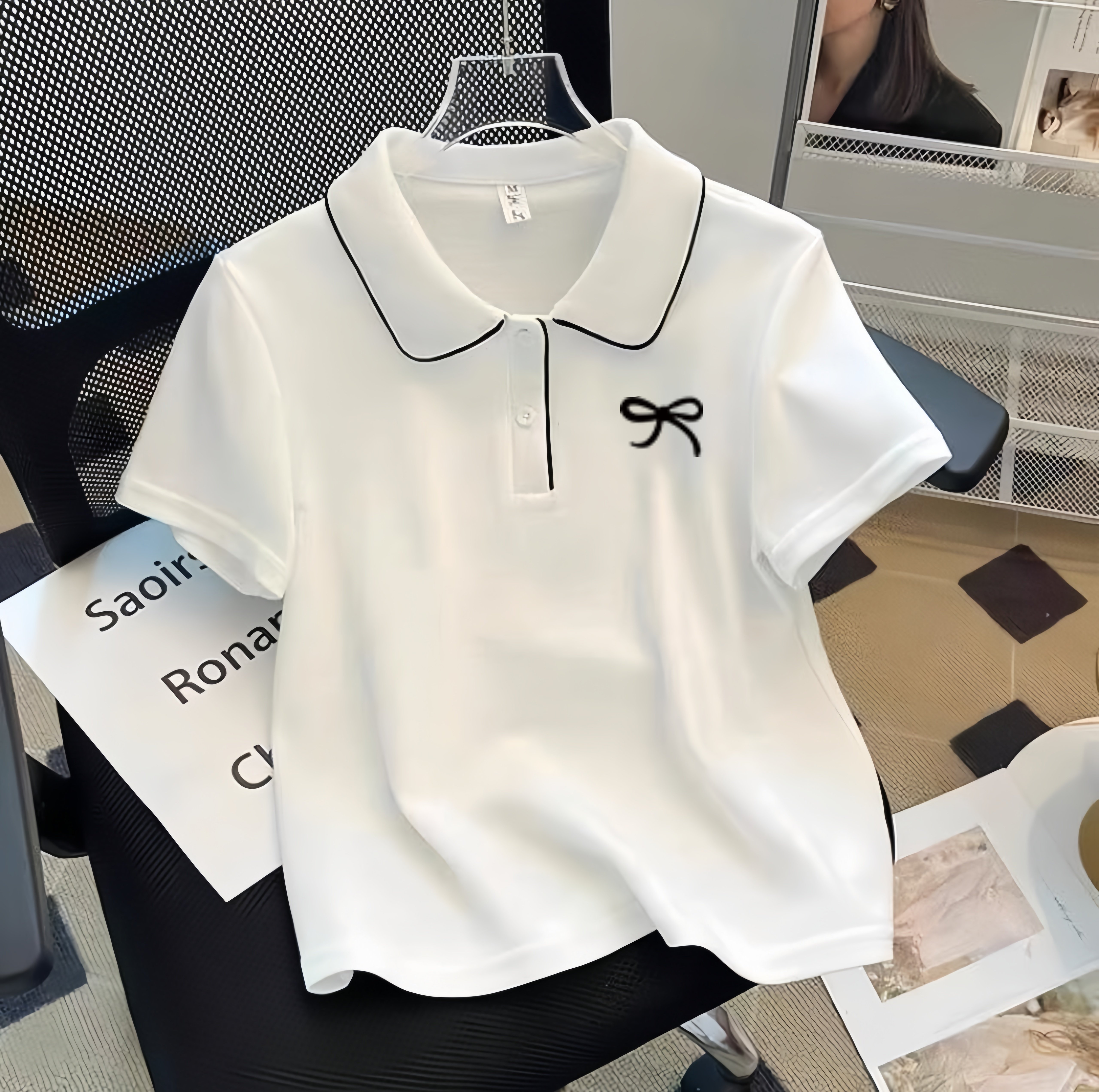 女童polo衫2026夏季新款儿童短袖T恤中大童女孩洋气白色上衣纯棉