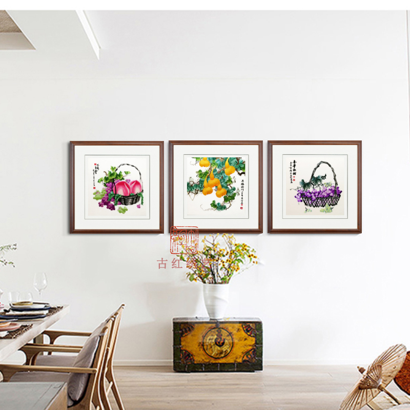 精细纯手工苏州刺绣画苏绣成品挂画玄关卧室餐厅客厅装饰画 水果图片