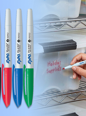 美国三福水溶性笔EXPO16001可湿擦无味环保墨水能擦掉金属记号笔