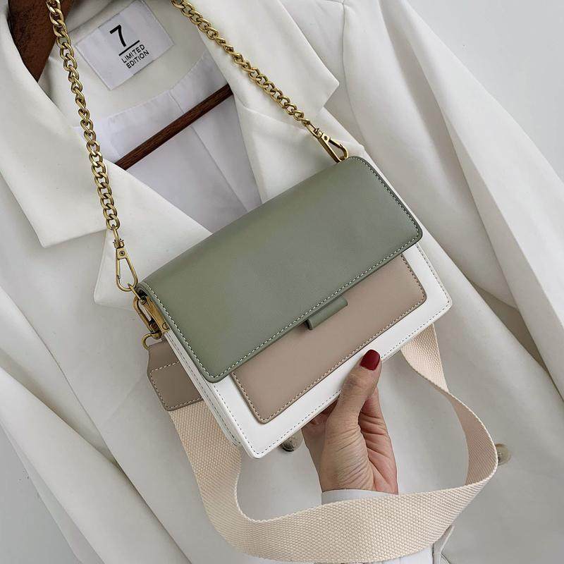 上新撞色链条包包女2025新款韩版百搭单肩斜挎时尚质感小方包,箱包皮具/热销女包/男包,小方包,淘宝优惠券,粉丝福利购,淘宝优惠卷