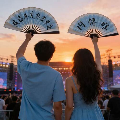 【周传雄】应援纯手写书法折扇团扇可定制音乐节演唱会加厚宣纸扇