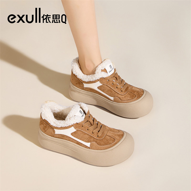 依思Q加绒保暖厚底德训鞋