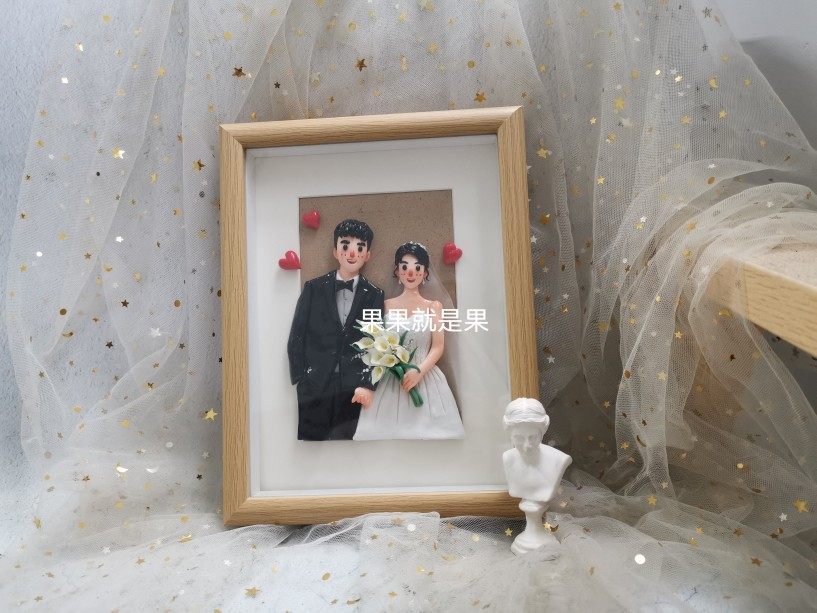 软陶人偶相框定制 有意义的结婚相框/画框
