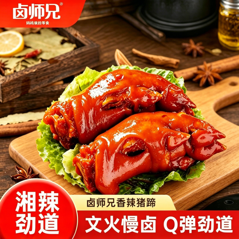 卤师兄猪蹄开袋即食肉类卤味猪肘子真空包装休闲零食猪脚充饥食品