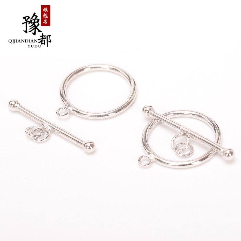 925纯银珍珠项链扣手链扣ot扣水晶扣头连接搭扣diy链接扣项链diy