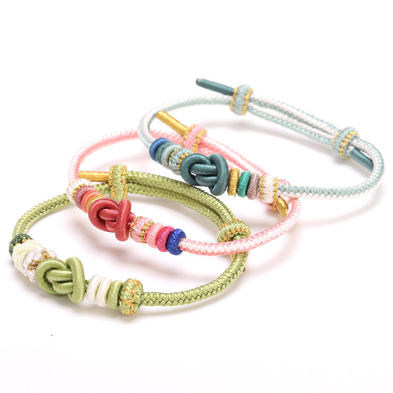 本命年手绳手工编织元宝结diy红绳手链成品可穿转运珠黄金配饰女