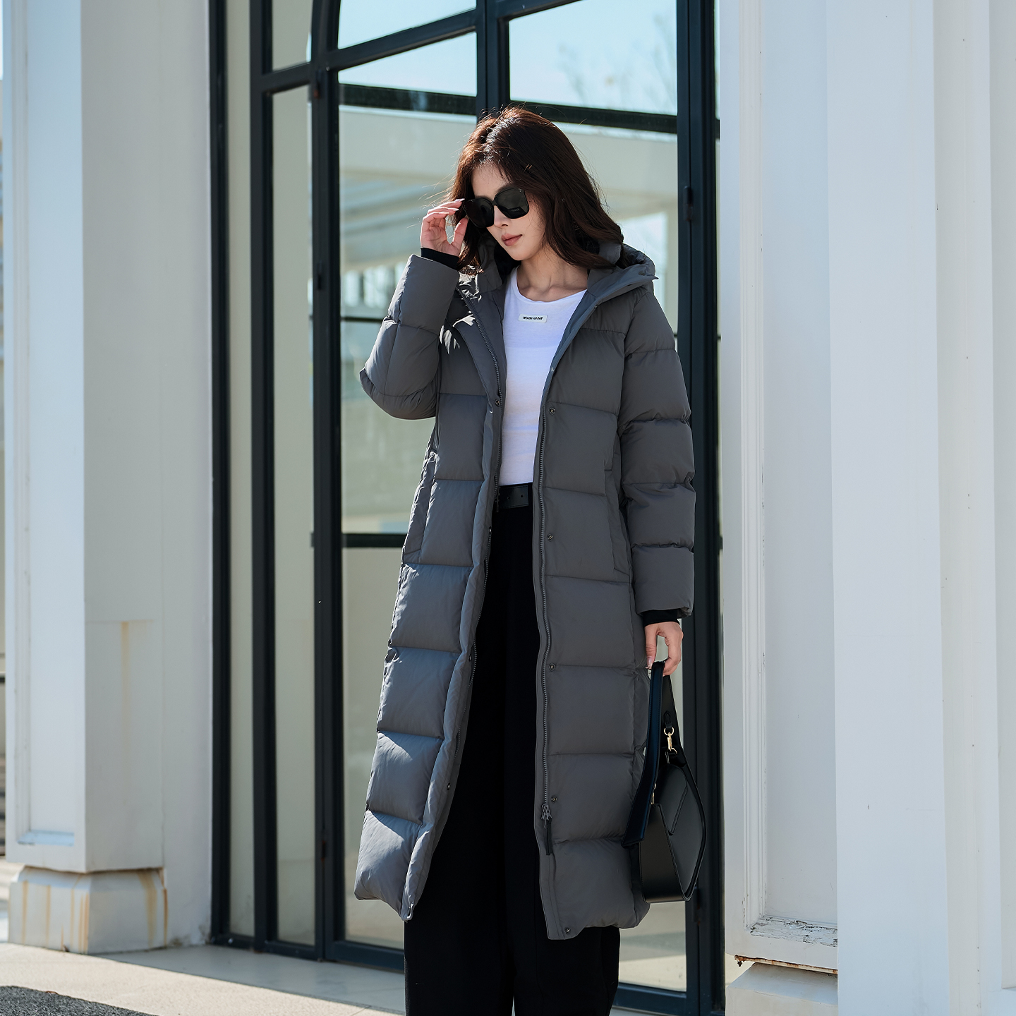 高端400g三千营95鸭绒极寒羽绒服长款过膝女冬季外套修身显瘦加厚