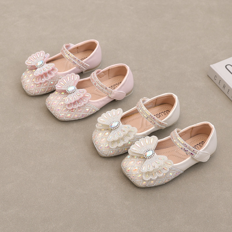 女童水钻舞蹈鞋2024春夏新款童鞋小女孩公主鞋中大童小皮鞋豆豆鞋,童鞋/婴儿鞋/亲子鞋,皮鞋,淘宝优惠券,粉丝福利购,淘宝优惠卷