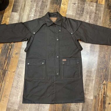 OUTBACK 中长款油布风衣骑士防风防雨保暖外衣牛仔骑马