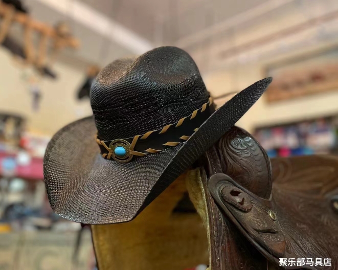 Pro tack 墨西哥产牛仔草帽黑色男女休闲圆顶出游草编牛仔帽