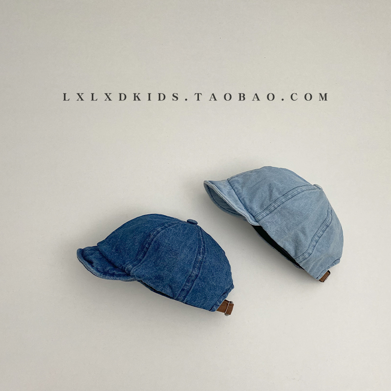 牛仔软檐婴儿帽子纯色简约鸭舌帽