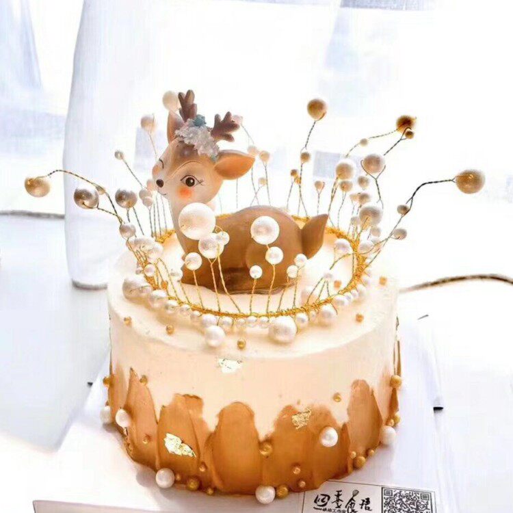 蛋糕装饰摆件麋鹿梅花鹿小鹿圣诞鹿卡通儿童生日派对甜品台装扮