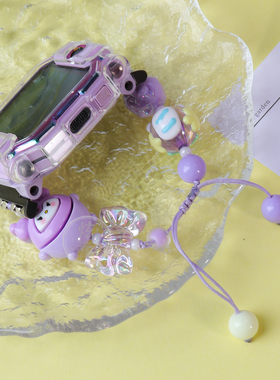 紫色串珠手链z10表带适用小天才电话手表Z9Z8Z7Z6proQ1D3替换腕带