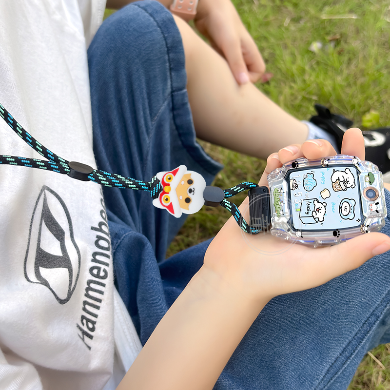卡通公仔编织挂绳适用小天才电话手表z11/z9挂脖Z8Z7尼龙套绳两用