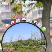 可爱呆萌小煤球后视镜挂件电动车装 饰小配件摩托车电瓶车摆件挂饰