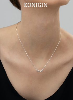 925纯银不规则碎银子项链女