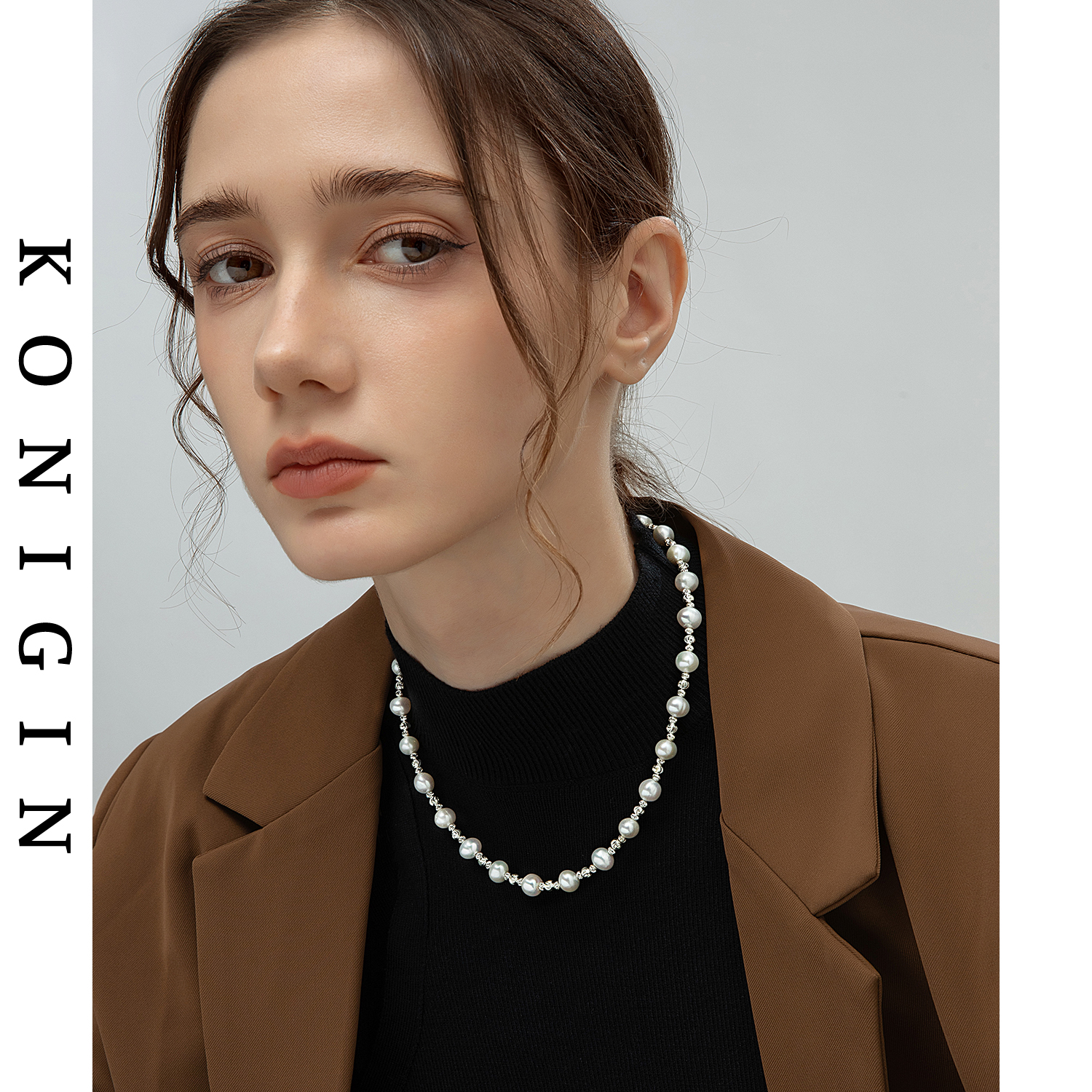 925纯银巴洛克天然珍珠项链女