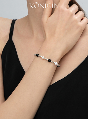 天然淡水珍珠手链女纯银