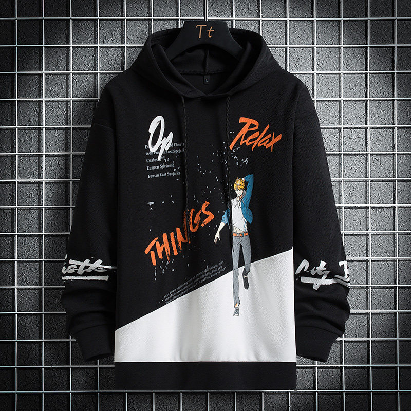 2023秋季青少年时尚连帽卫衣长袖百搭韩版学生卫衣打底衫W238-P27，男装卫衣，星座1402-1