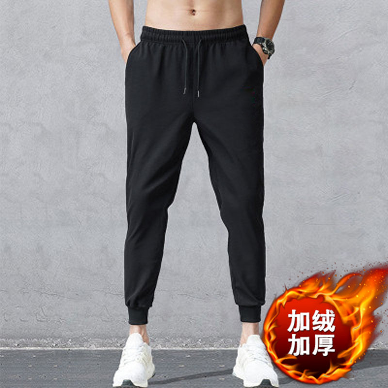冬加绒加厚男休闲运动跑步长裤修身大码小脚哈伦收口K001加绒-P13图片