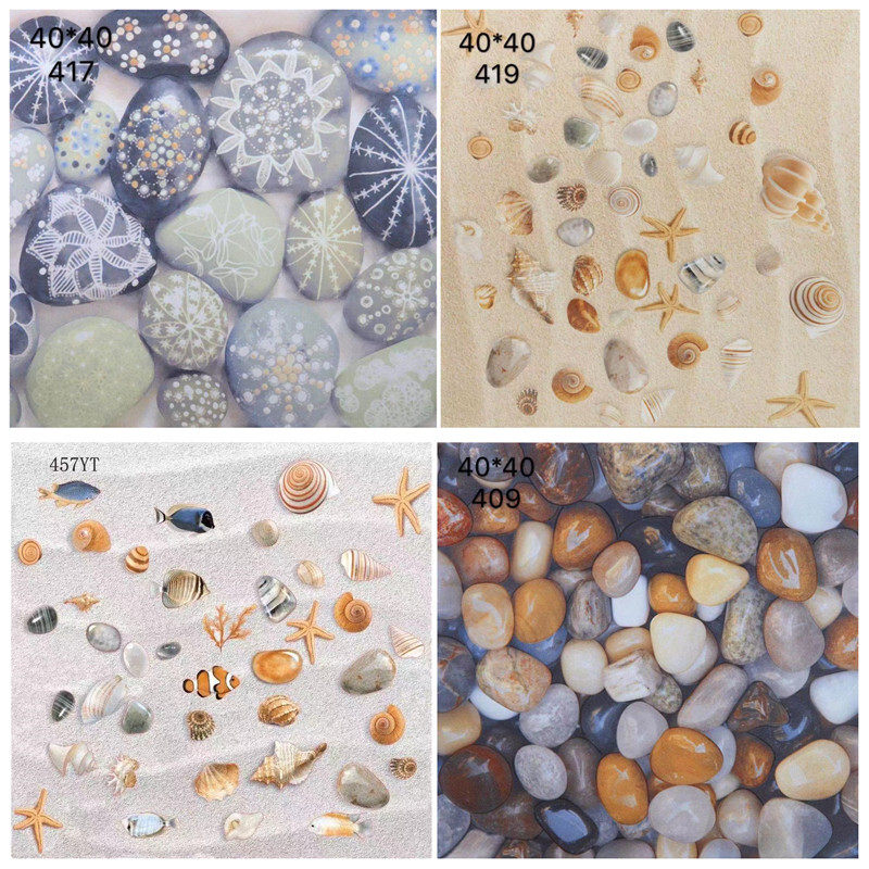 3D立体古瓷砖花园鹅卵石地砖400400厨房卫生间浴室阳台地砖防滑