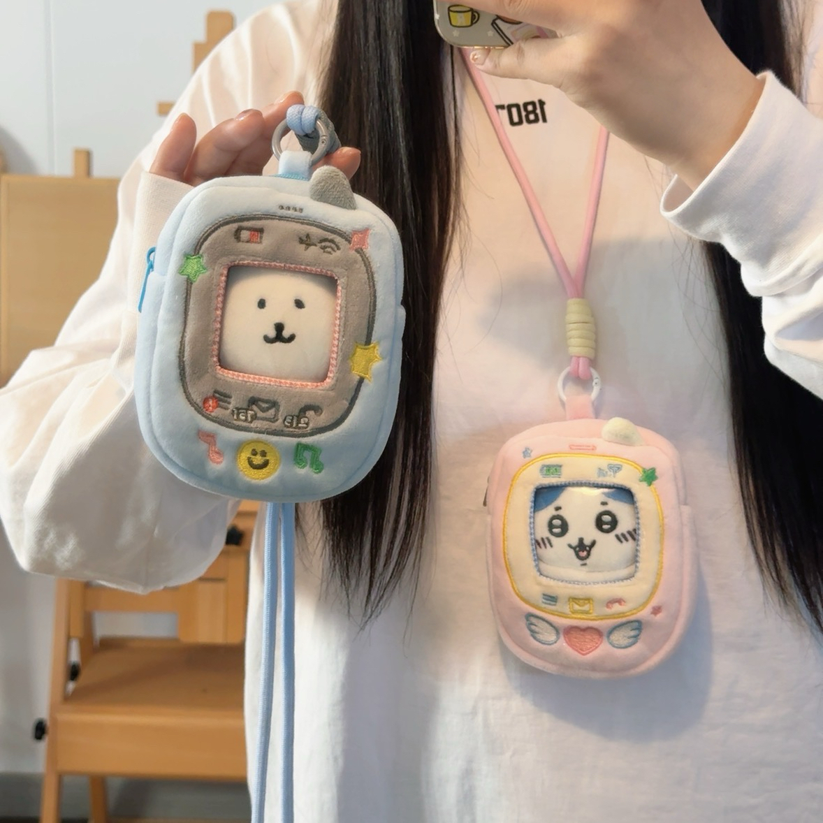 猫范可爱毛绒小卡套可挂书包