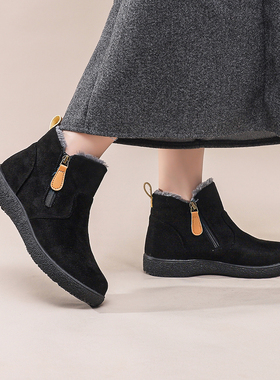 足小乐2025新款冬季加绒加厚棉鞋保暖舒适妈妈鞋轻便短筒雪地靴女