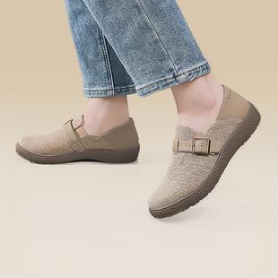 新款女鞋休闲鞋轻便舒适软底防滑一脚蹬妈妈鞋子中老年健步鞋春款