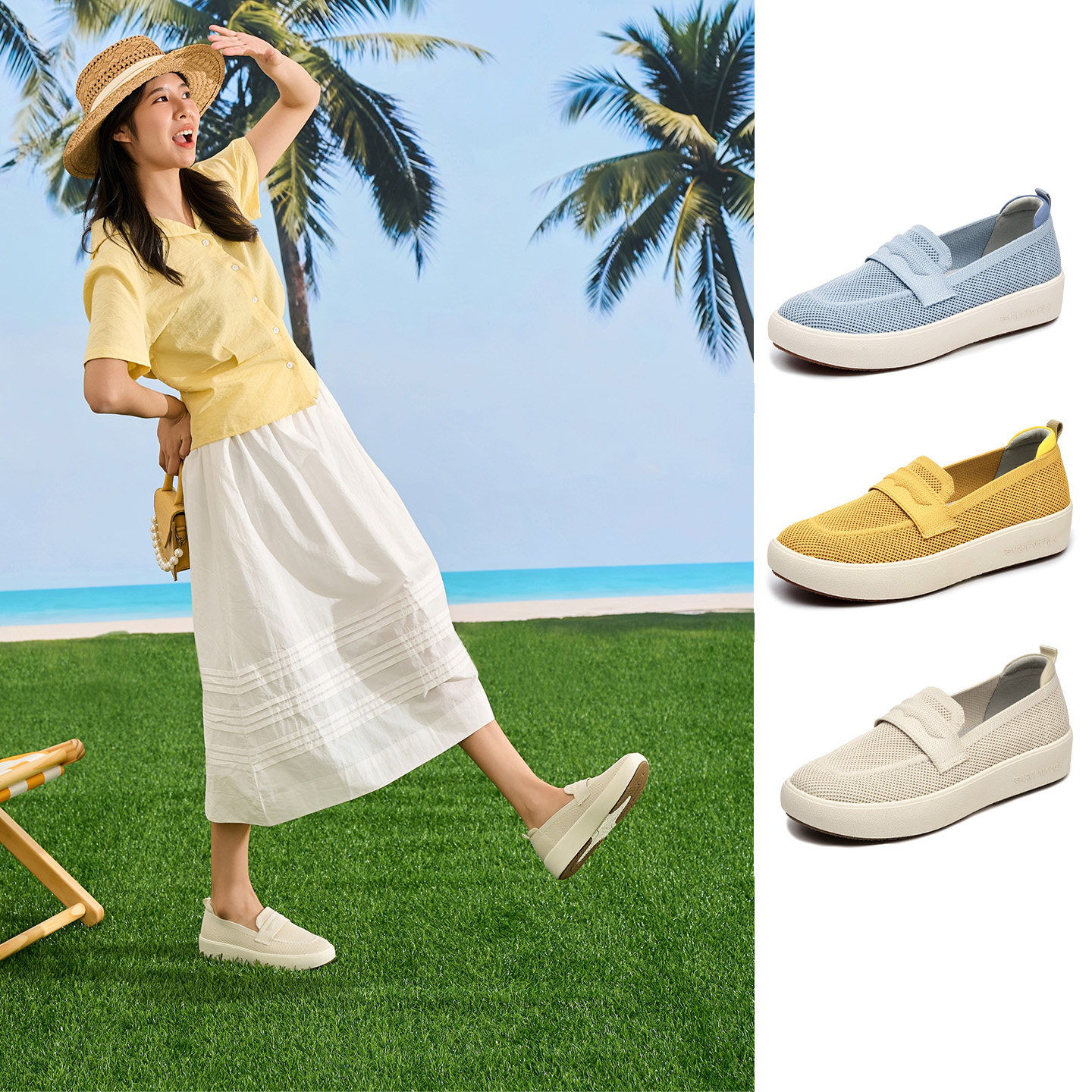 2026春季新款妈妈鞋子防滑轻便一脚蹬女鞋舒适软底透气网面渔夫鞋,女鞋,渔夫鞋,淘宝优惠券,粉丝福利购,淘宝优惠卷