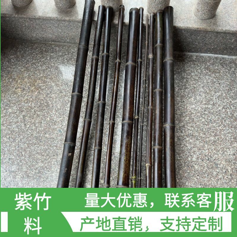 天然紫竹材料庭院装潢材料防腐紫竹篱笆隔断料吊顶材料装饰紫竹杆