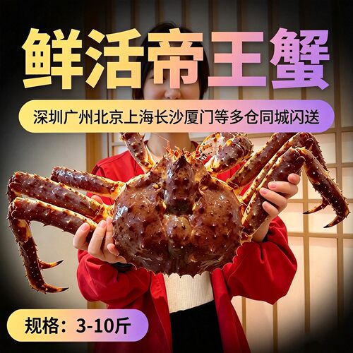 鲜活帝王蟹特超大俄罗斯螃蟹海鲜