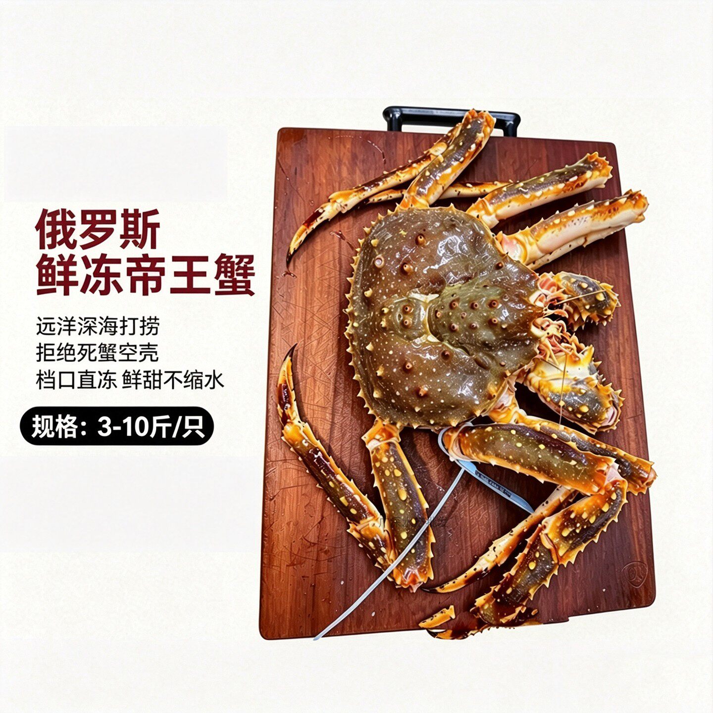 鲜冻帝王蟹海鲜水产活非冻生冻特超大10斤面包蜘蛛脚皇帝长脚螃蟹